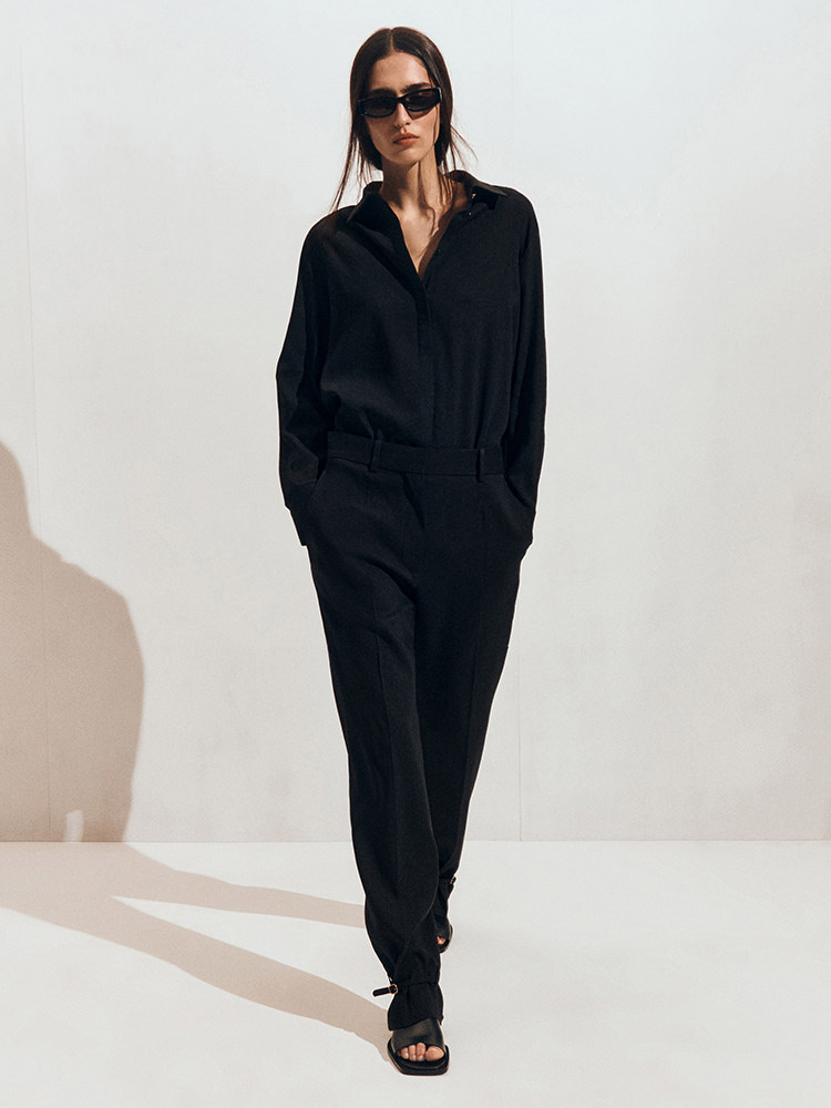 しわ加工 シルクシャツ